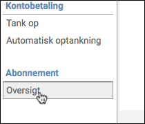 Menupunktet økonomi