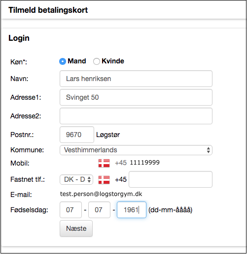 Tilmeld betalingskort