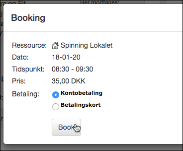 Booking betalingsmetode